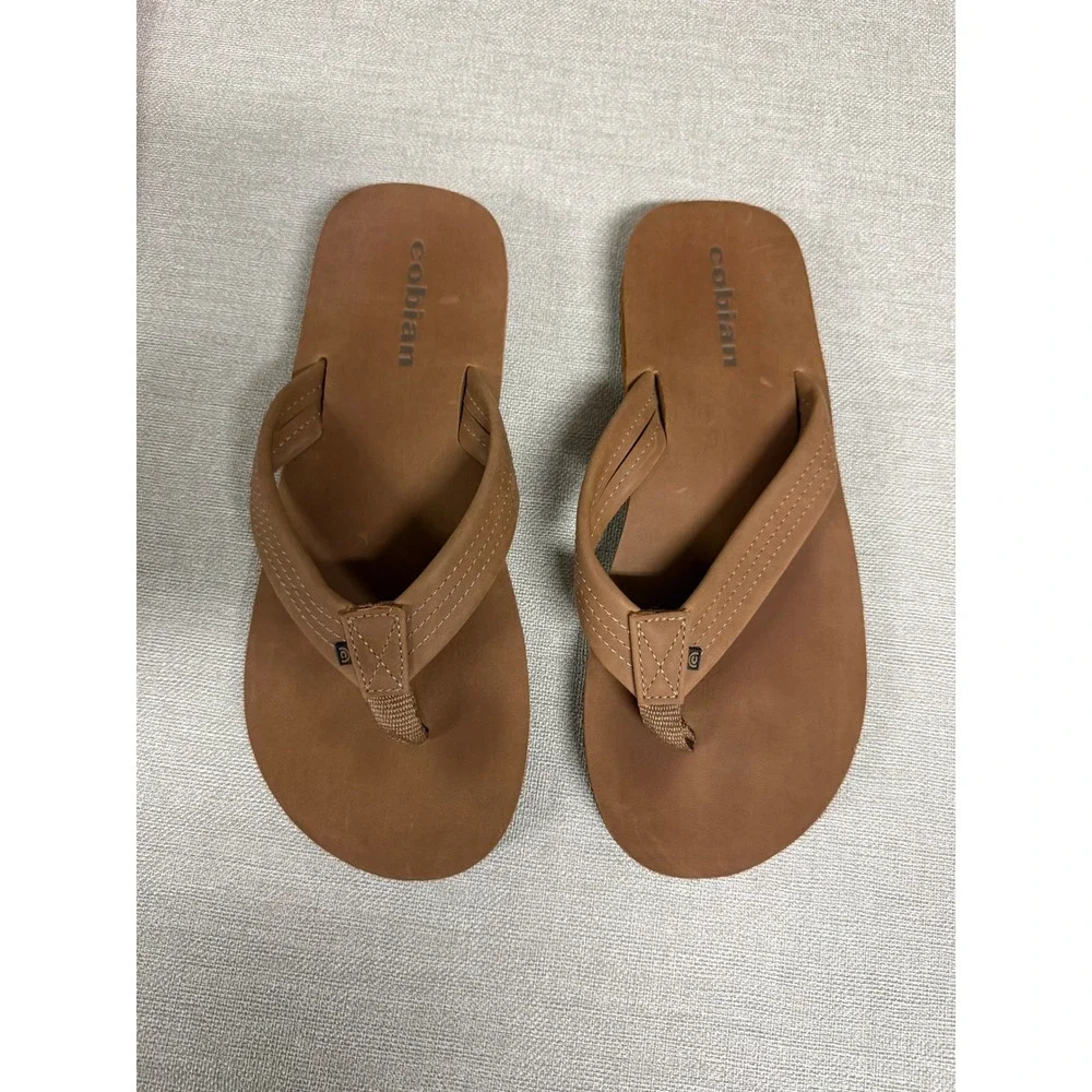 Cobian Mens ARV 2 Flip Flops Tan Brown Comfort Arch Sandals Size 5/6 Las Olas